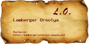 Lamberger Orsolya névjegykártya