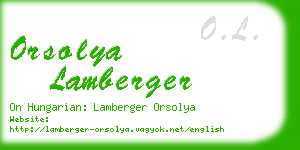 orsolya lamberger business card